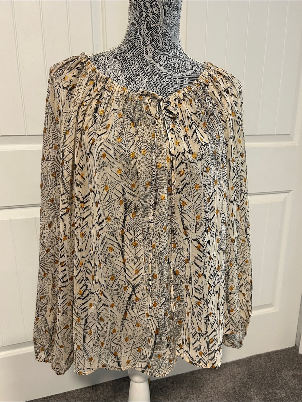 Women’s Printed Peasant Blouse M/L